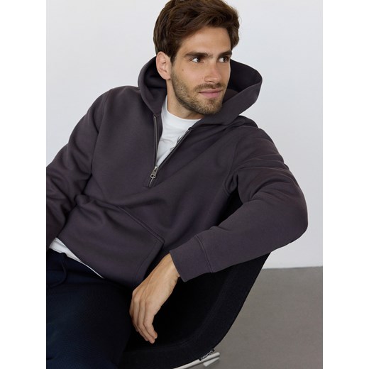 Reserved - Bawełniana bluza z kapturem - fioletowy ze sklepu Reserved w kategorii Bluzy męskie - zdjęcie 177583773