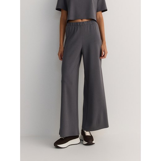 Reserved - Spodnie wide leg - ciemnoszary Reserved M okazja Reserved