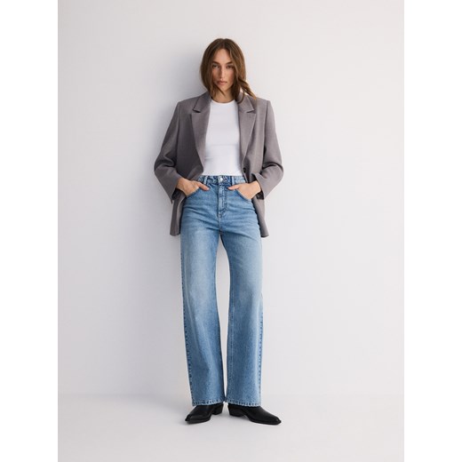 Reserved - Gładki t-shirt z poliamidu - biały Reserved L Reserved