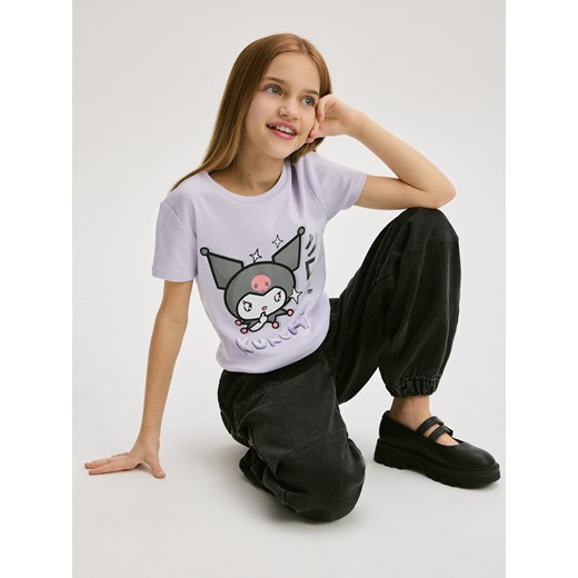 Reserved - T-shirt Kuromi - lawendowy ze sklepu Reserved w kategorii Bluzki dziewczęce - zdjęcie 177586191