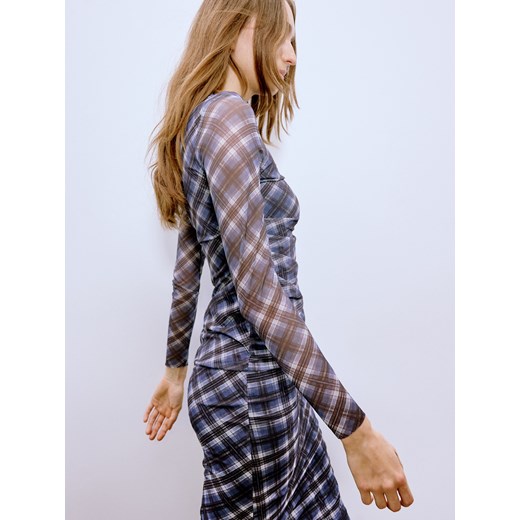 Reserved - Sukienka midi z drapowaniem - wielobarwny Reserved XS Reserved