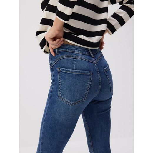 Reserved - Jeansy push up slim long leg - granatowy Reserved 42 Reserved