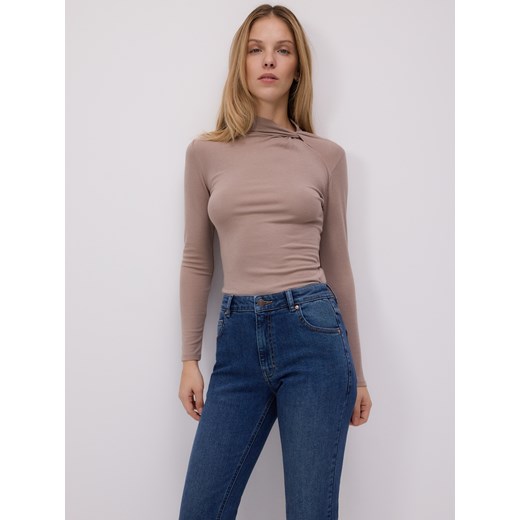 Reserved - Jeansy slim fit z podwiniętymi nogawkami - granatowy Reserved 44 Reserved