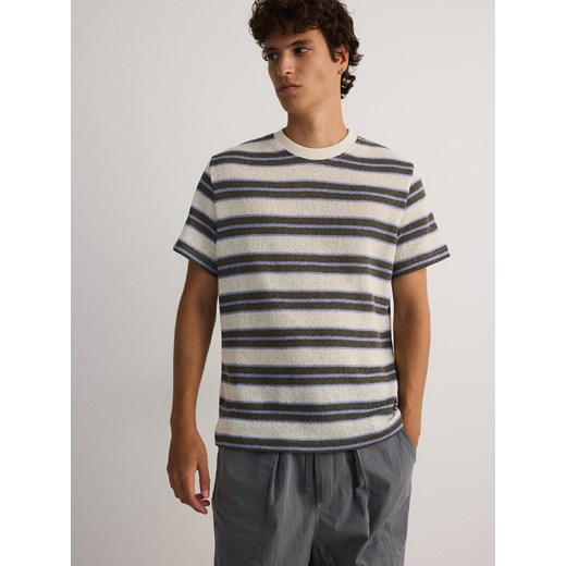 Reserved - T-shirt comfort w paski - wielobarwny Reserved S okazyjna cena Reserved