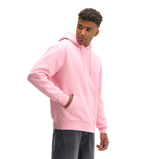 Cropp - Różowa bluza regular z kapturem - różowy Cropp L Cropp