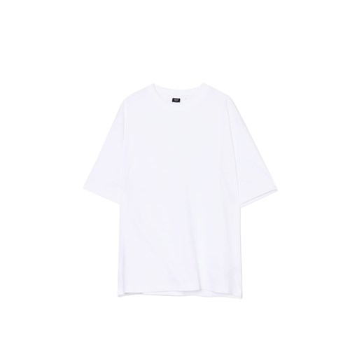 Cropp - Basicowa biała koszulka comfort - biały Cropp XS Cropp