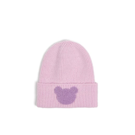 Cropp - Różowa czapka beanie z naszywką misia - różowy ze sklepu Cropp w kategorii Czapki zimowe damskie - zdjęcie 177588882