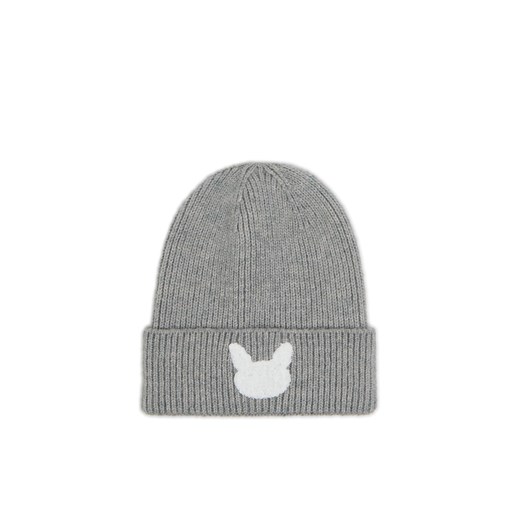 Cropp - Szara czapka beanie z naszywką królika - szary ze sklepu Cropp w kategorii Czapki zimowe damskie - zdjęcie 177588884