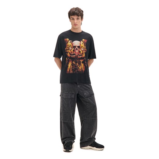 Cropp - Czarna koszulka z Five Nights at Freddy's - czarny Cropp XL Cropp