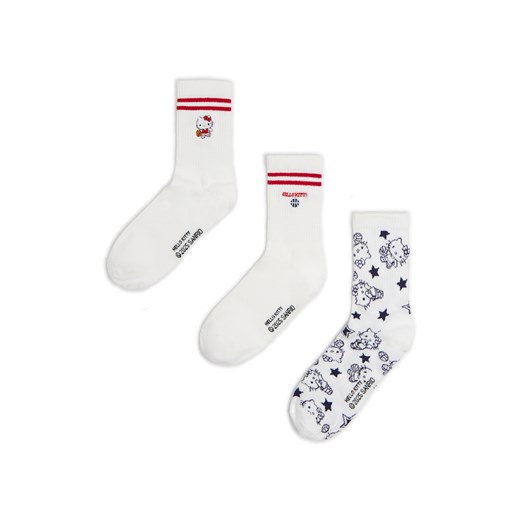 Cropp - Zestaw sportowych skarpet Hello Kitty - biały ze sklepu Cropp w kategorii Skarpetki damskie - zdjęcie 177589204