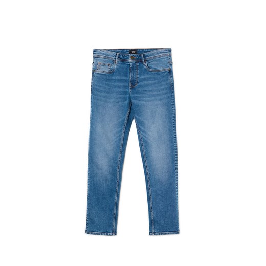Cropp - Niebieskie jeansy slim fit - niebieski ze sklepu Cropp w kategorii Jeansy męskie - zdjęcie 177589350