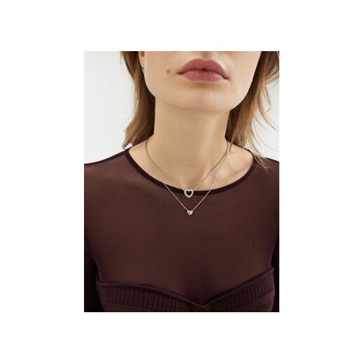 Guess Zestaw naszyjnik i kolczyki JUBS05 076JW Srebrny Guess uniwersalny MODIVO
