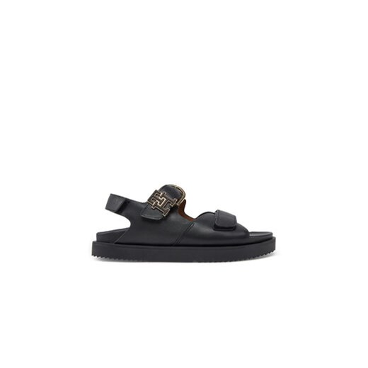 Tommy Hilfiger Sandały Leather Sporty Sandal FW0FW08799 Czarny ze sklepu MODIVO w kategorii Sandały damskie - zdjęcie 177606631
