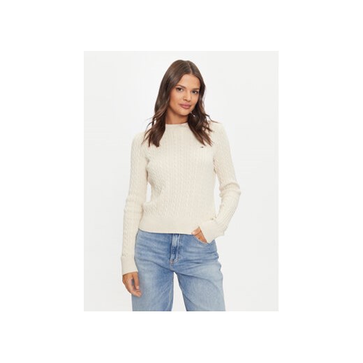 Tommy Jeans Sweter Essential DW0DW18683 Beżowy Regular Fit Tommy Jeans XXS MODIVO