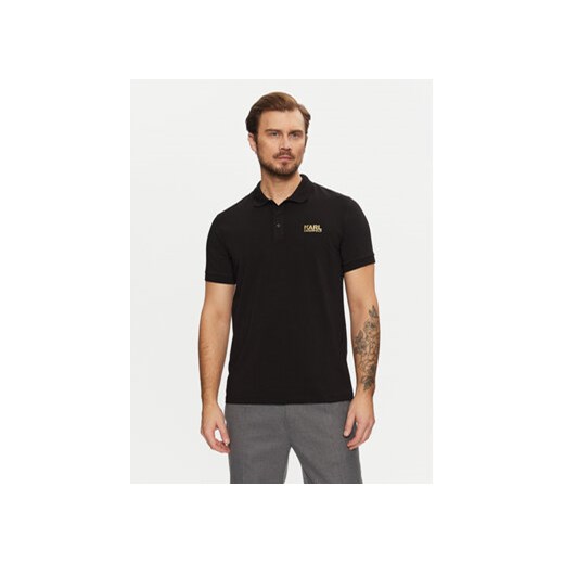 KARL LAGERFELD Polo 745088 551235 Czarny Regular Fit ze sklepu MODIVO w kategorii T-shirty męskie - zdjęcie 177612853