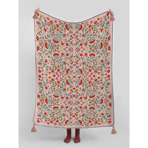 Folkifreckles Koc w kolorze jasnoróżowym ze wzorem - 170 x 130 cm ze sklepu Limango Polska w kategorii Koce i pledy - zdjęcie 177621363