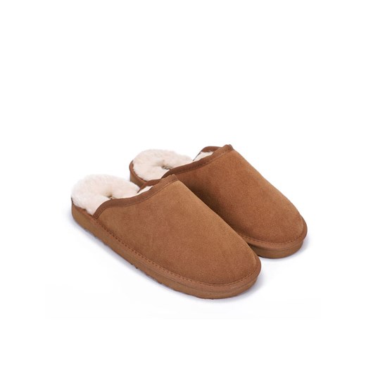 Gooce Wełniane kapcie &quot;Emerald&quot; w kolorze jasnobrązowym ze sklepu Limango Polska w kategorii Kapcie męskie - zdjęcie 177622181