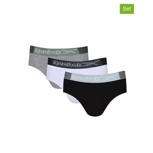 Reebok Slipy (3 pary) &quot;Gavin&quot; w kolorze czarnym, szarym i białym ze sklepu Limango Polska w kategorii Majtki męskie - zdjęcie 177622824
