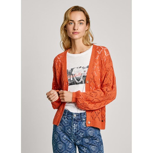 Pepe Jeans Kardigan w kolorze pomarańczowym ze sklepu Limango Polska w kategorii Swetry damskie - zdjęcie 177624414