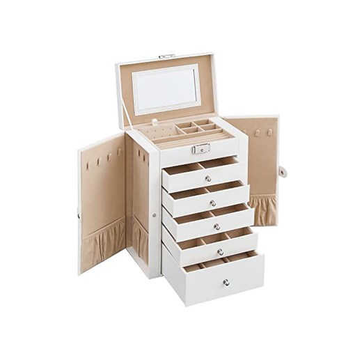 Songmics Szkatułka w kolorze biało-jasnobrązowym - 26 x 32 x 15,6 cm ze sklepu Limango Polska w kategorii Akcesoria i przechowywanie - zdjęcie 177625450