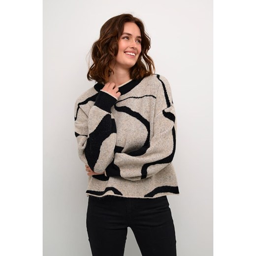 Kaffe Sweter w kolorze beżowo-czarnym Kaffe L wyprzedaż Limango Polska