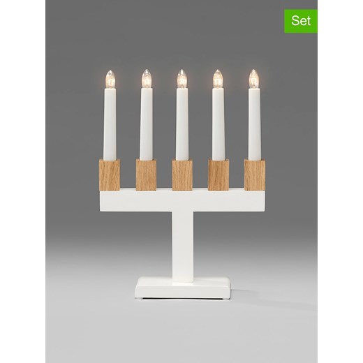 Konstsmide Lampa dekoracyjna w kolorze biało-jasnobrązowym - 22,5 x 30,2 x 8 cm ze sklepu Limango Polska w kategorii Oświetlenie - zdjęcie 177628164