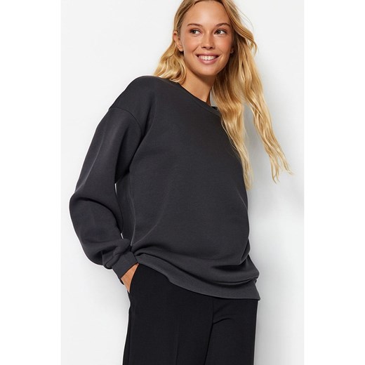 trendyol Bluza w kolorze antracytowym ze sklepu Limango Polska w kategorii Bluzy damskie - zdjęcie 177630163