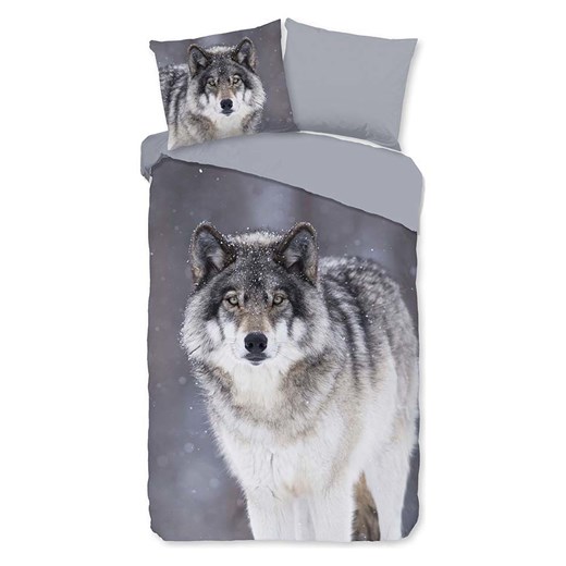 Good Morning Komplet pościeli flanelowej &quot;Wolfie&quot; w kolorze szarym ze sklepu Limango Polska w kategorii Pościele - zdjęcie 177630443
