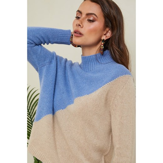 Joséfine Sweter w kolorze błękitno-beżowym Joséfine L Limango Polska wyprzedaż