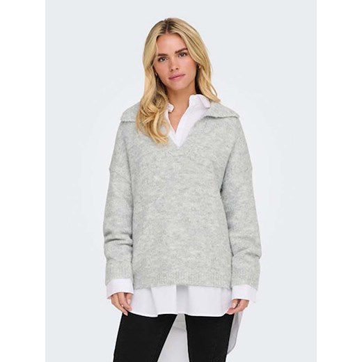 ONLY Sweter w kolorze jasnoszarym ze sklepu Limango Polska w kategorii Swetry damskie - zdjęcie 177631052