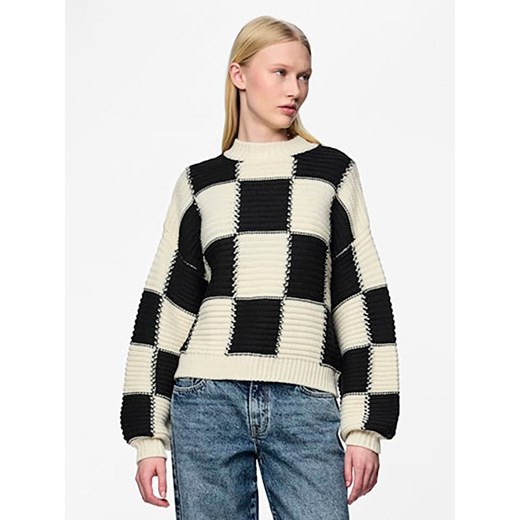 Pieces Sweter w kolorze kremowo-czarnym ze sklepu Limango Polska w kategorii Swetry damskie - zdjęcie 177631271