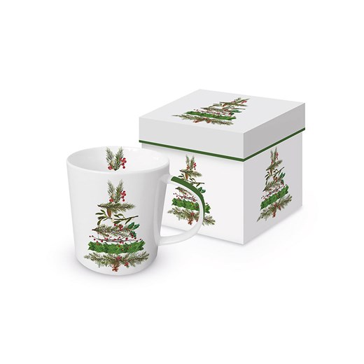 ppd Kubek jumbo &quot;Christmas Arbor&quot; w kolorze biało-zielonym - 350 ml ze sklepu Limango Polska w kategorii Naczynia - zdjęcie 177631543