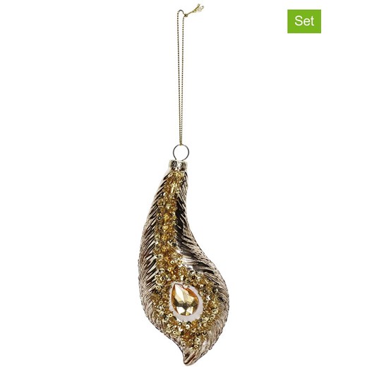 Kersten Bombki (2 szt.) &quot;Feather&quot; w kolorze złotym - 16 cm ze sklepu Limango Polska w kategorii Dekoracje bożonarodzeniowe - zdjęcie 177632054