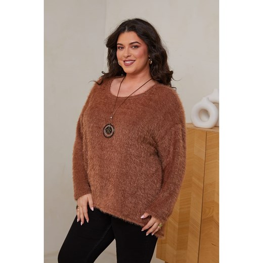 Curvy Lady Sweter w kolorze jasnobrązowym Curvy Lady 44/46 Limango Polska okazja