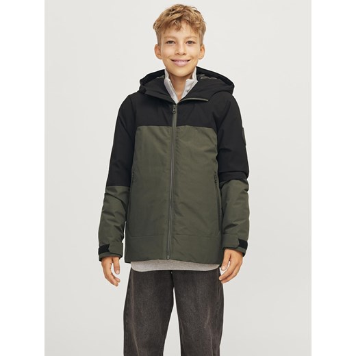 JACK &amp; JONES Junior Kurtka softshellowa &quot;Aiden&quot; w kolorze oliwkowo-czarnym ze sklepu Limango Polska w kategorii Kurtki chłopięce - zdjęcie 177636174