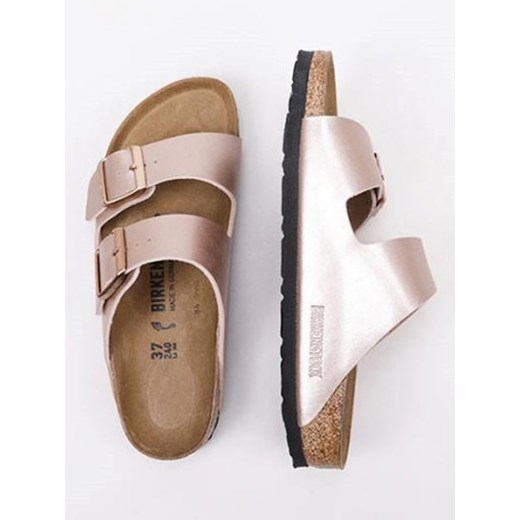 Birkenstock Skórzane klapki "Arizona" w kolorze miedzianym 39 wyprzedaż Limango Polska