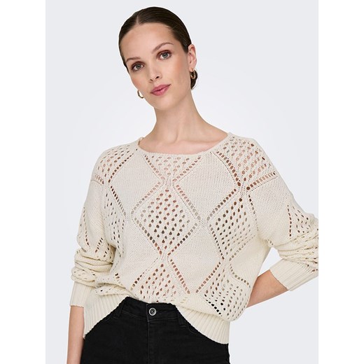 ONLY Sweter w kolorze kremowym M okazyjna cena Limango Polska