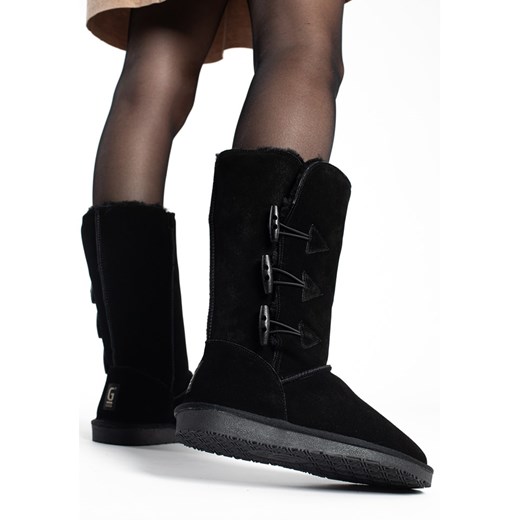 Gooce Skórzane kozaki zimowe &quot;Cornice&quot; w kolorze czarnym Gooce 38 wyprzedaż Limango Polska