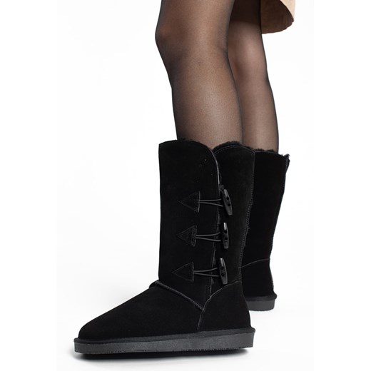 Gooce Skórzane kozaki zimowe &quot;Cornice&quot; w kolorze czarnym Gooce 38 okazja Limango Polska