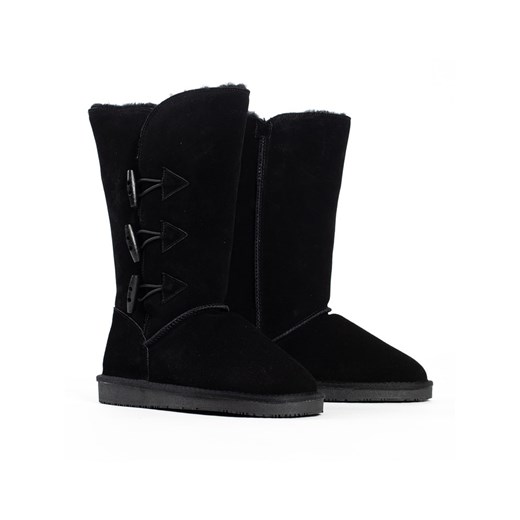 Gooce Skórzane kozaki zimowe &quot;Cornice&quot; w kolorze czarnym Gooce 38 Limango Polska promocja