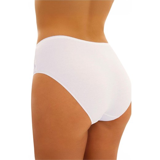 Figi damskie klasyczne bawełniane z koronką białe Ella, Kolor biały, Rozmiar S, EMILI ze sklepu Intymna w kategorii Majtki damskie - zdjęcie 177645943