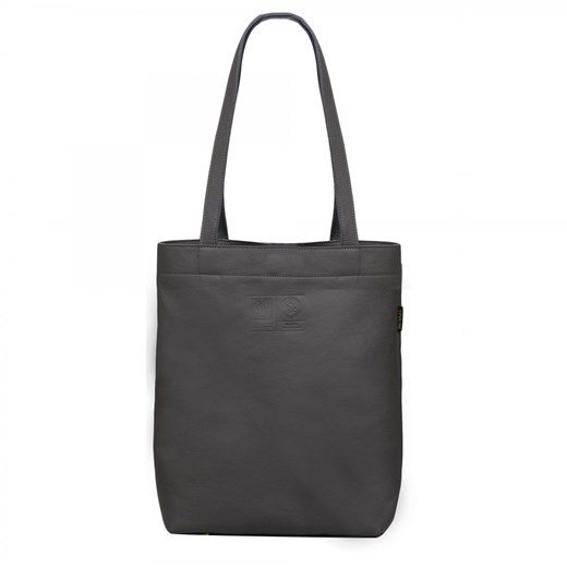 popielata torebka damska skórzana shopperka Chiara ze sklepu Słoń Torbalski w kategorii Torby Shopper bag - zdjęcie 177646600