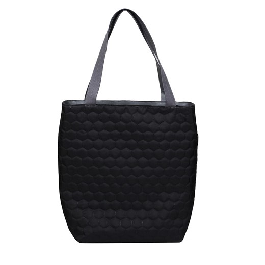 czarna damska torebka shopper pikowana Eko ze sklepu Słoń Torbalski w kategorii Torby materiałowe - zdjęcie 177646794