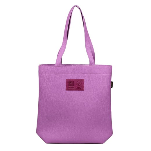 fioletowa torebka damska skórzana shopperka Chiara ze sklepu Słoń Torbalski w kategorii Torby Shopper bag - zdjęcie 177647481