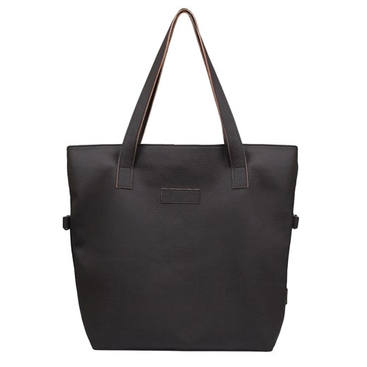 brązowa torebka damska skórzana shopperka zapinana na zamek Jessica ze sklepu Słoń Torbalski w kategorii Torby Shopper bag - zdjęcie 177649394