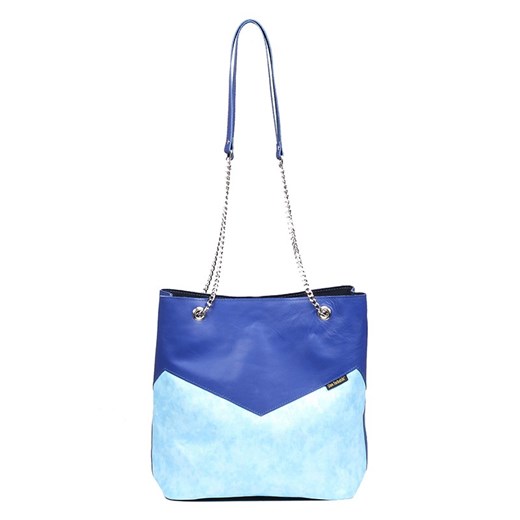 niebieska torebka damska skórzana na ramę Grace ze sklepu Słoń Torbalski w kategorii Torby Shopper bag - zdjęcie 177652710