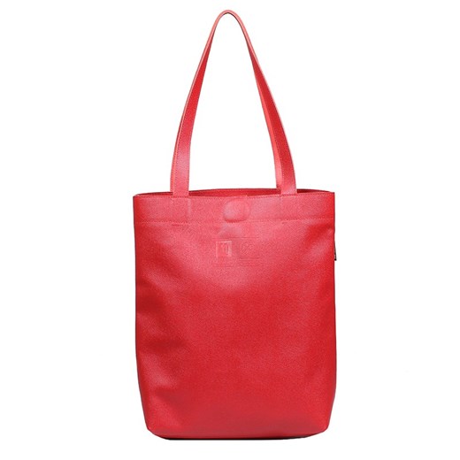 czerwona torebka damska skórzana  shopper Chiara ze sklepu Słoń Torbalski w kategorii Torby Shopper bag - zdjęcie 177653030
