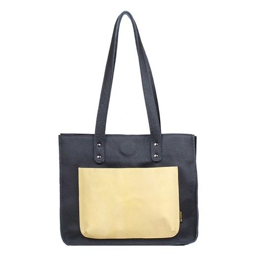 torebka damska skórzana Greta shopper czarno-żółta ze sklepu Słoń Torbalski w kategorii Torby Shopper bag - zdjęcie 177653044