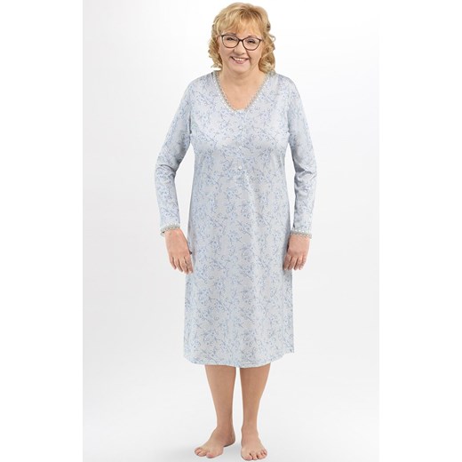 Bawełniana koszula nocna damska Amelia III 218 02, Kolor szary-wzór, Rozmiar M, MARTEL ze sklepu Intymna w kategorii Koszule nocne - zdjęcie 177659472
