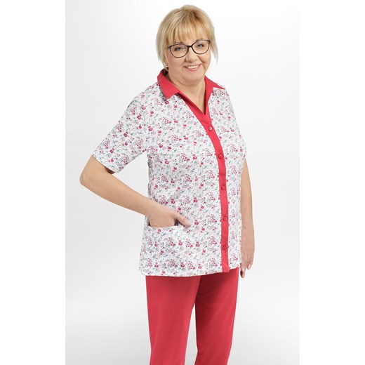 Bawełniana piżama damska Elżbieta I 205 03, Kolor czerwono-biały, Rozmiar 2XL, MARTEL ze sklepu Intymna w kategorii Piżamy damskie - zdjęcie 177659503